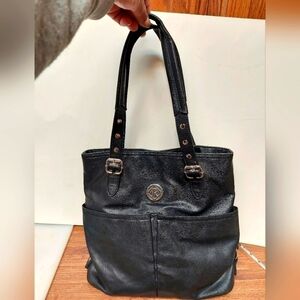 Relic Black Synthetic Double Front Pockets Tote Shoulder Bag